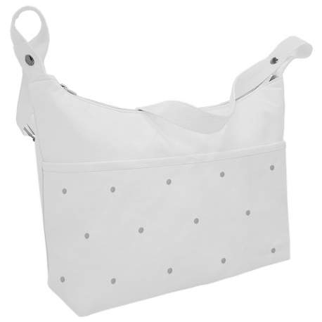 Bolsos Polipiel Blanco con bordado de bodoques