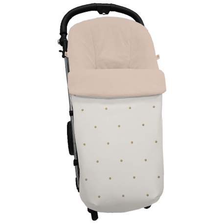 Saco universal en polipiel crudo con bordado de bodoques al color de la funda