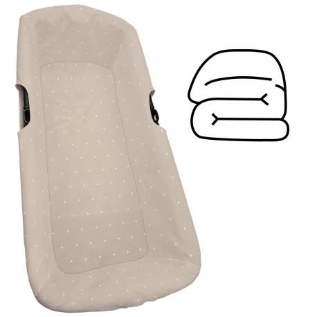 Interiores de Capazo Universal Piqué Camel Bordado Topitos