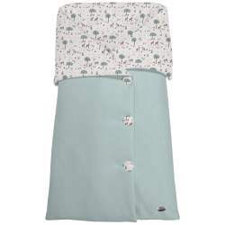 Sacos Capazo Cruzados Bambi Azulado Exterior Serker Menta. Interior Pelo o Villela Estampado