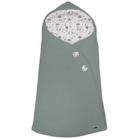 Sacos Capazo Cruzados Bambi Verde Exterior Serker Verde. Interior Pelo o Villela Estampado