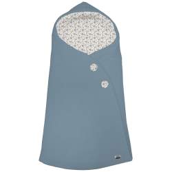 Sacos Capazo Cruzados Zoe Azulado Exterior Serker Azul. Interior Pelo o Villela Estampado