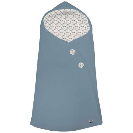 Sacos Capazo Cruzados Zoe Azulado Exterior Serker Azul. Interior Pelo o Villela Estampado