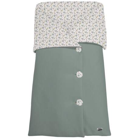 Sacos Capazo Cruzados Zoe Verde. Exterior Serker Verde. Interior Pelo o Villela Estampado