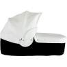 Capazo cuco base negra capota y cubre caracola blanca