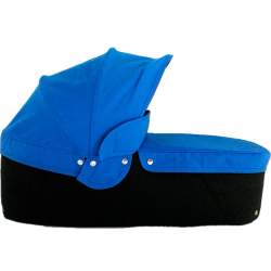Capazo cuco base negra capota y cubre azul