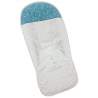 Funda Silla estampado cuadros y canesú en muselina estampada arcos azul.