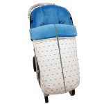 Saco cremallera central en polipiel crudo con bordado de plumeti duke. Funda e interior en pelo duke