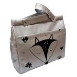 Panera polipiel plata estampado zorro