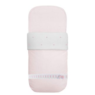 Saco de capazo napoles rosa con entredos y bodoques.