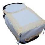 Colchas universales para capazo en napoles con puntilla ancha crudo