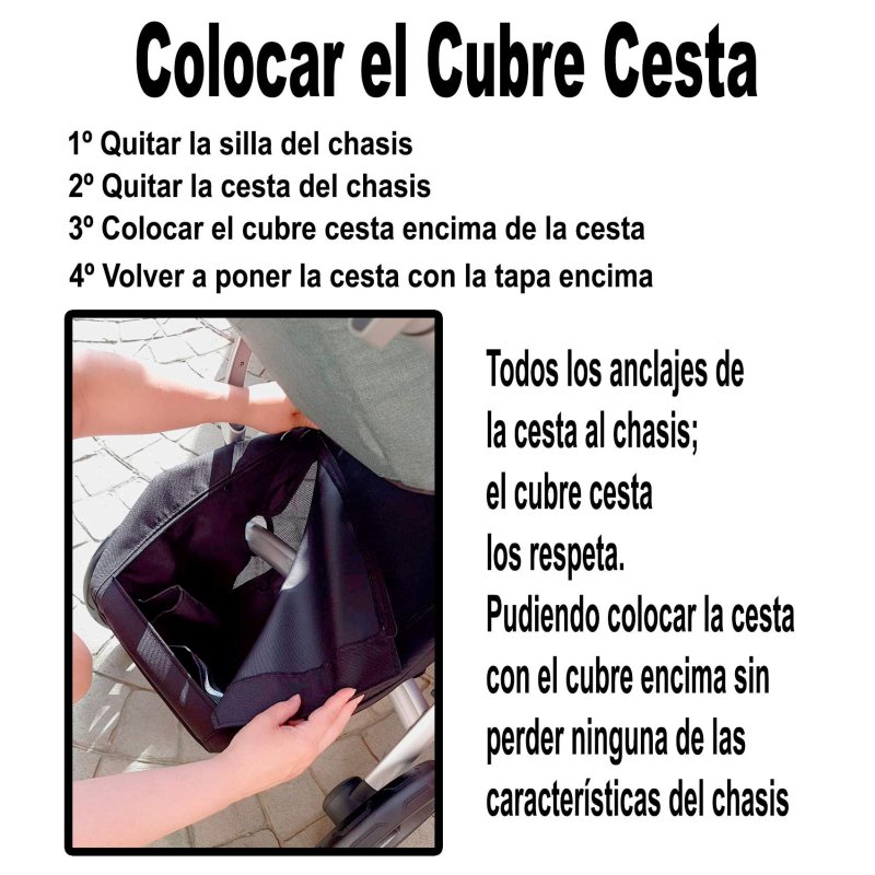 Cubre cesta para chasis bugaboo Bee en tejido negro