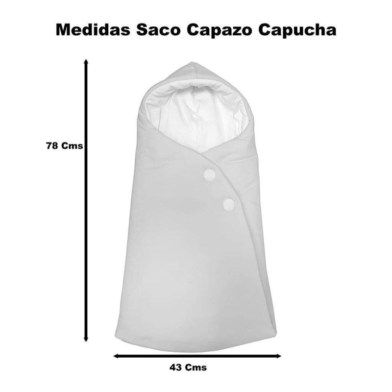 Saco capazo capucha. Napoles tostado, interior en punto crudo