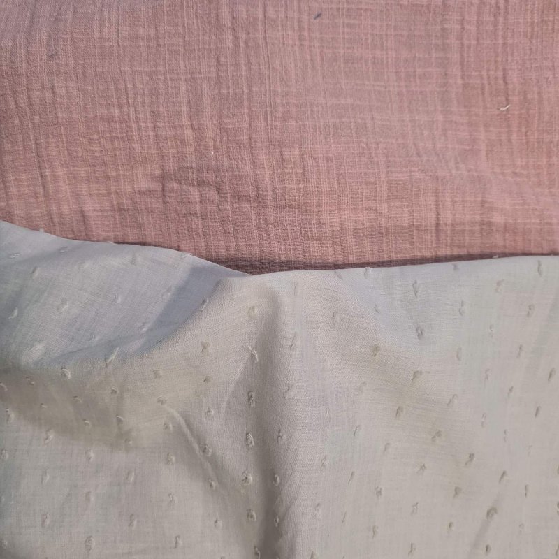 Saco Capazo Capucha. Exterior muselina maquillaje e interior plumeti tostado
