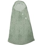 Saco capazo capucha micro pana corazones verde
