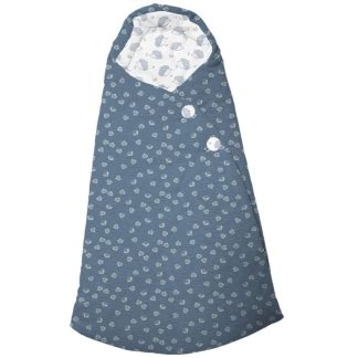 Saco capazo capucha micro pana castañas azul