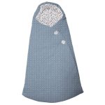 Saco capazo capucha micro pana topitos azul