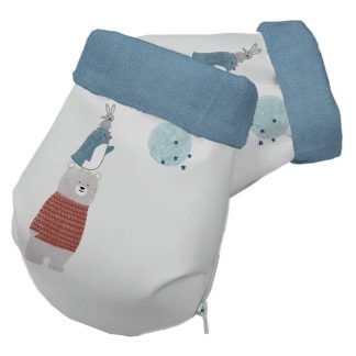 Guantes Polipiel Estampada Luna. Interior en pelo azul duke o en punto gris