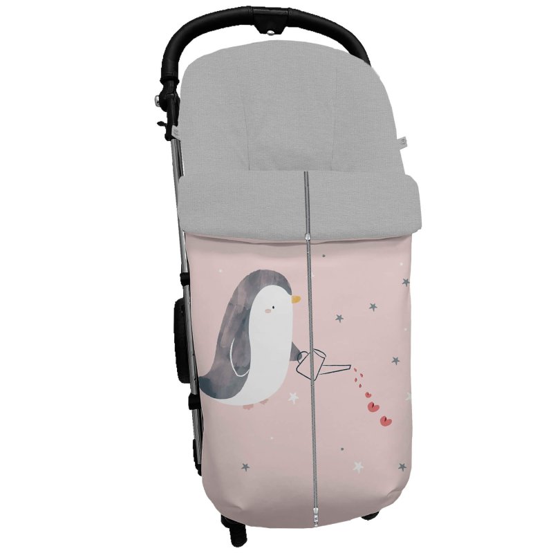 Sacos Silla Estampado Pingüino interior en pelo gris o punto gris