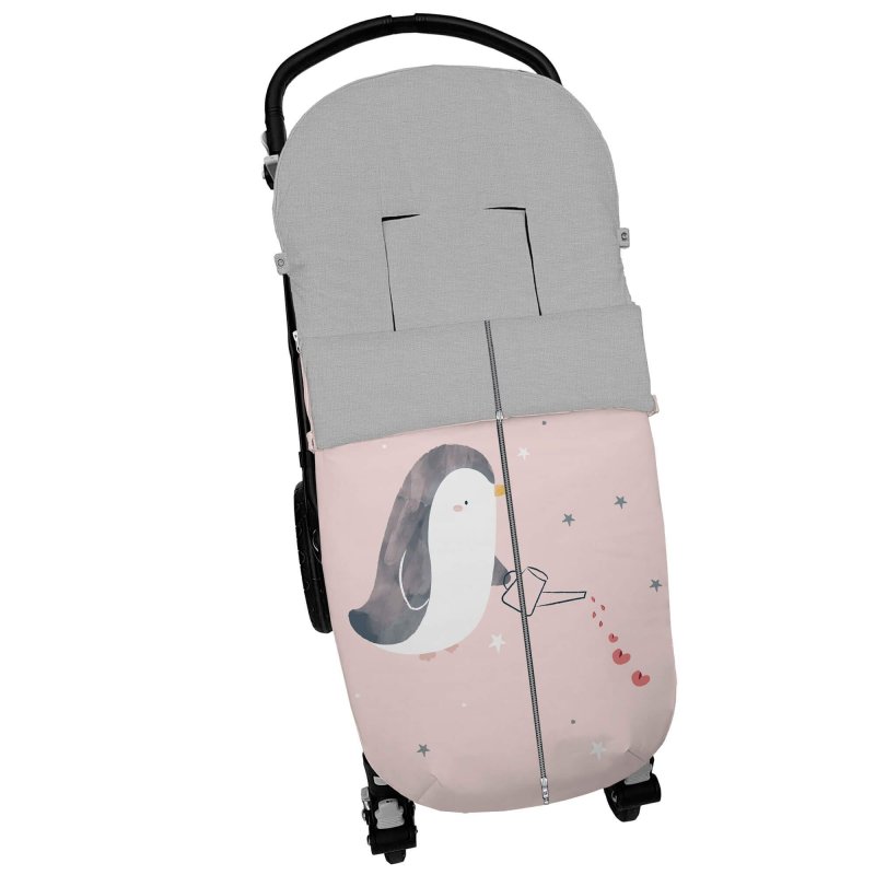 Sacos Silla Estampado Pingüino interior en pelo gris o punto gris