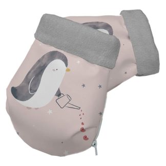 Guantes Polipiel Estampada Pingüino Interior en pelo gris o en punto gris