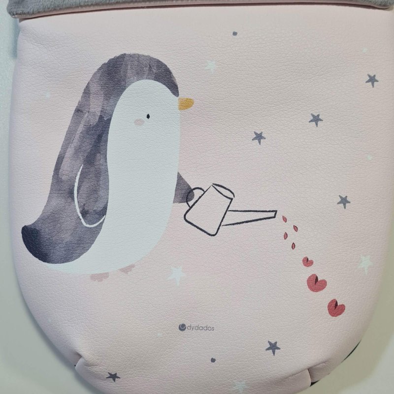 Guantes Polipiel Estampada Pingüino Interior en pelo gris o en punto gris