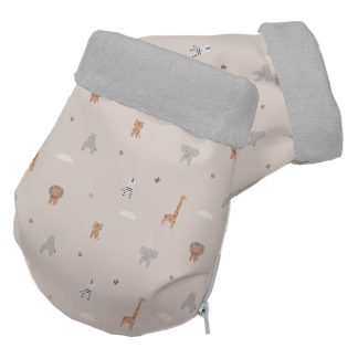 Guantes Polipiel Estampada Sabana Interior en pelo azul gris o en punto gris