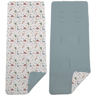 Colchoneta Reversible Dinos Azul