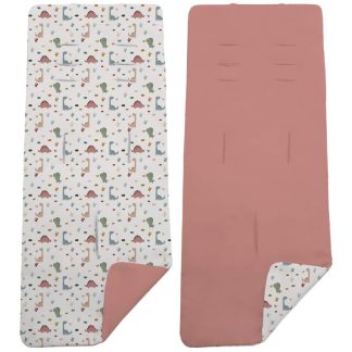 Colchoneta Reversible Dinos Rosa
