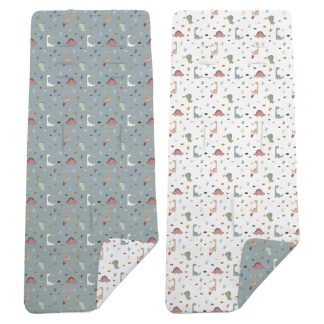 Colchoneta Reversible Dinosaurios Azul