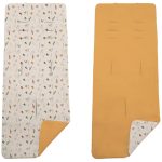 Colchoneta Reversible Serker Pajaritos Mostaza