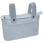 Bolsos Celeste con bordado de topitos