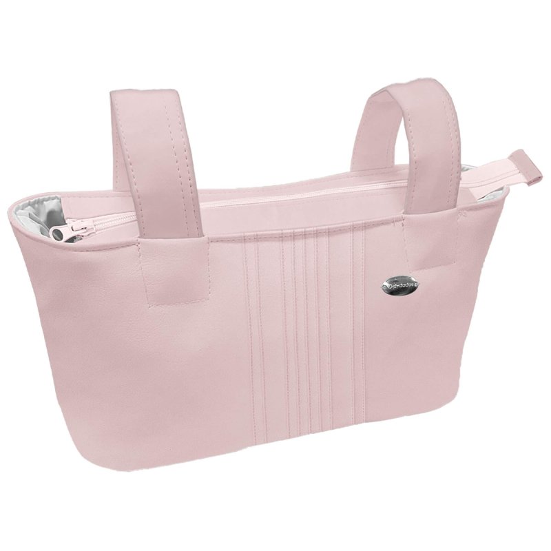 Bolsos Polipiel Rosa con Jaretas Bordado de Topitos y Puntilla