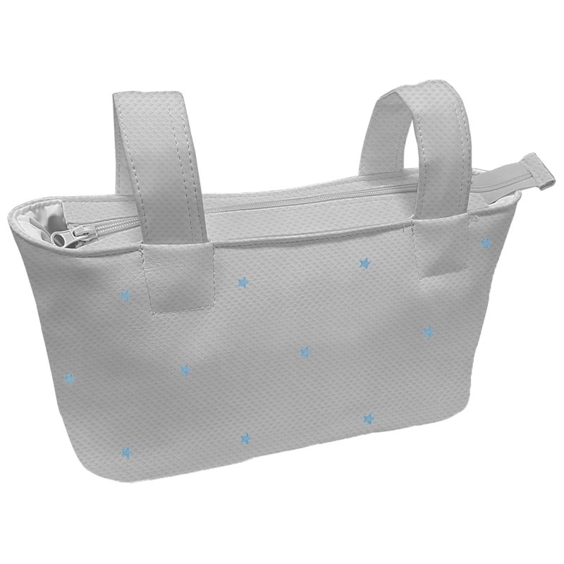 Bolsos Polipiel Gris con bordado de bodoques