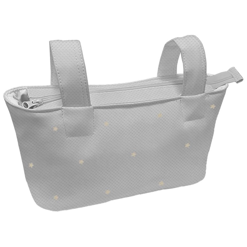 Bolsos Polipiel Gris con bordado de bodoques