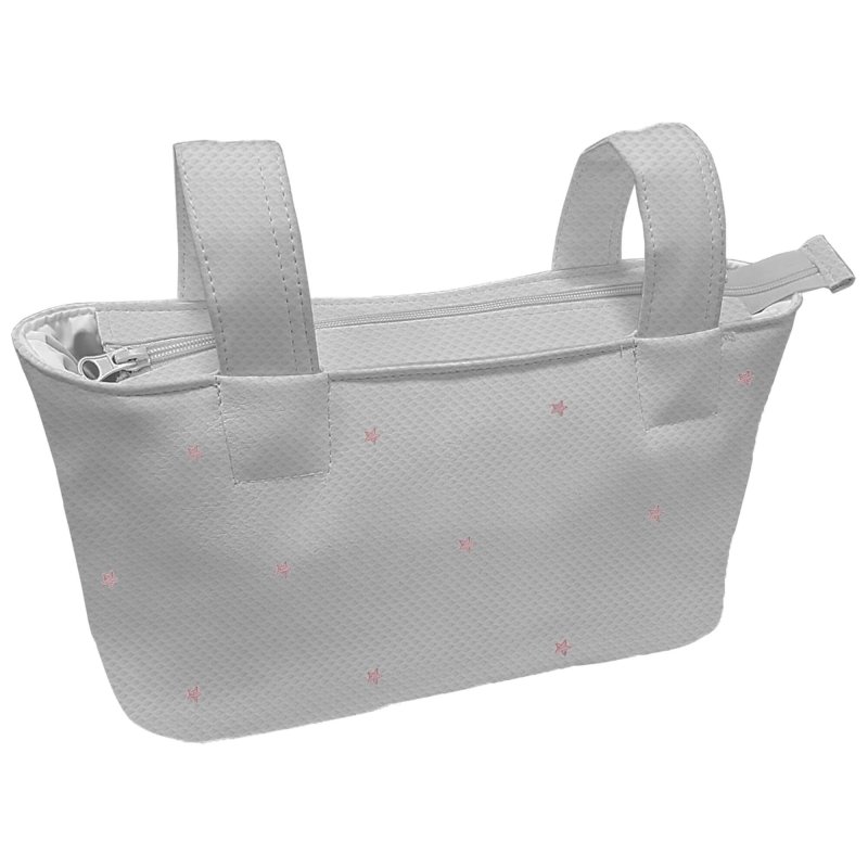 Bolsos Polipiel Gris con bordado de bodoques