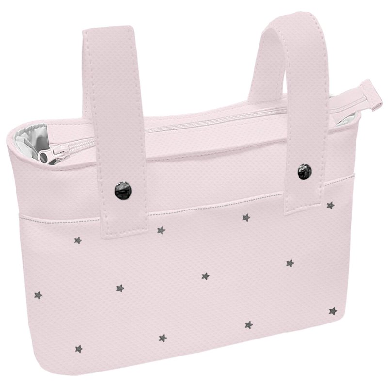 Bolsos Polipiel Celeste con bordado de bodoques