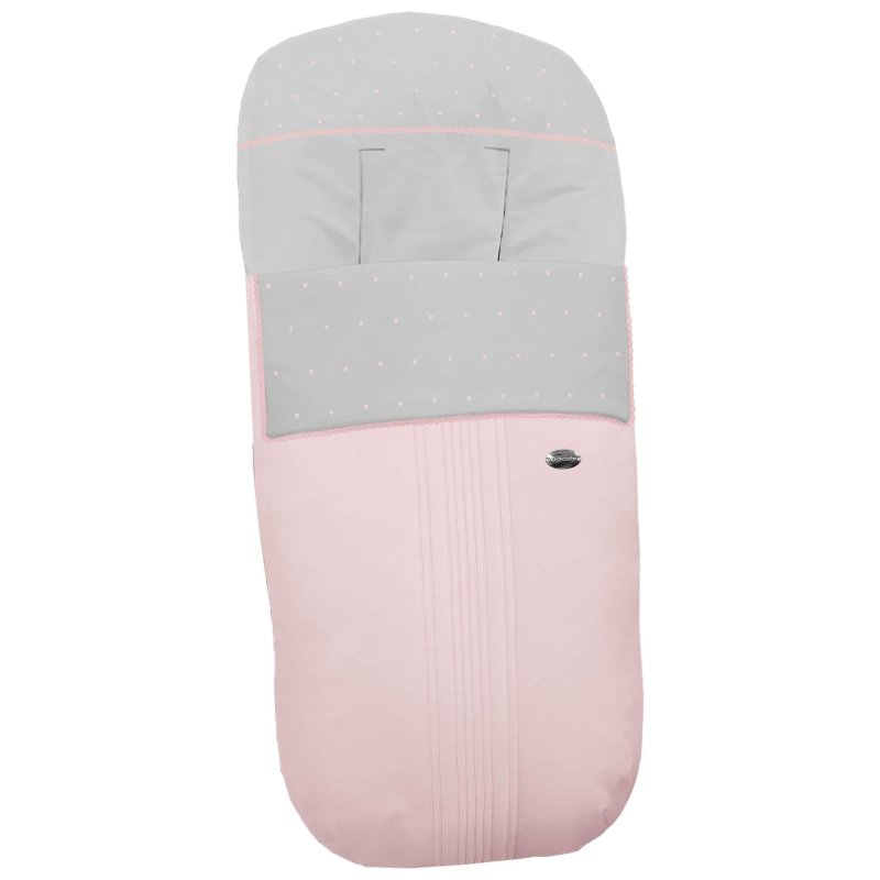 Saco en Polipiel Rosa con Jaretas, Bordado de Topitos y Puntilla.