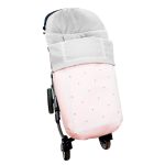 Sacos Silla en Polipiel Rosa con Entredós de Ochos y Bordado de Bodoques
