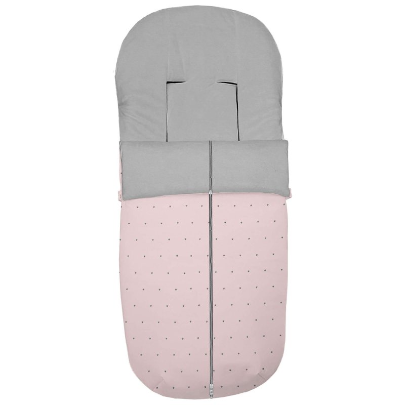 Saco polipiel rosa con bordado de topitos en gris.