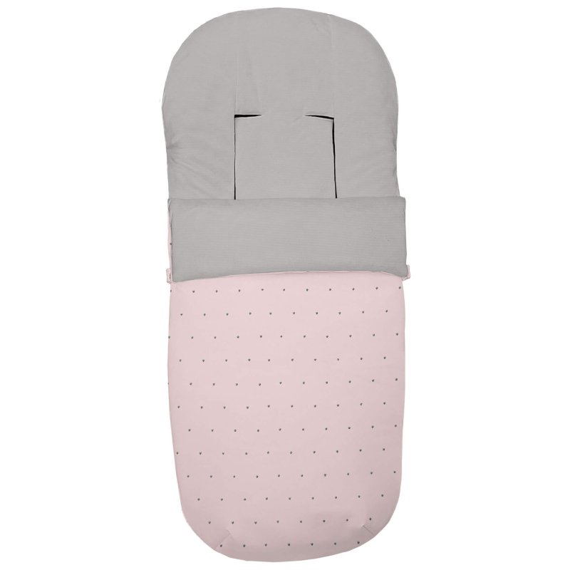 Saco polipiel rosa con bordado de topitos en gris.