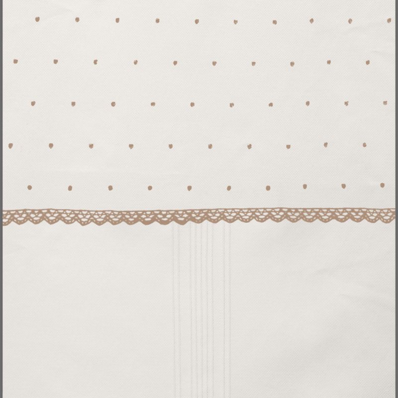 Bolsos Piqué Crudo con Jaretas Bordado de Topitos y Puntilla