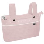 Bolsos Piqué Rosa con Jaretas Bordado de Topitos y Puntilla