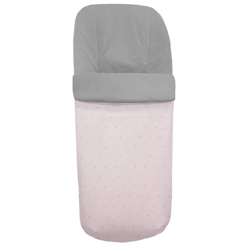 Sacos silla piqué rosa con bordado de topitos gris