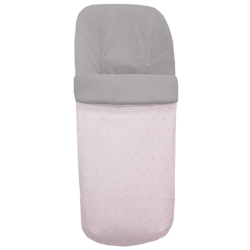Sacos silla piqué rosa con bordado de topitos gris