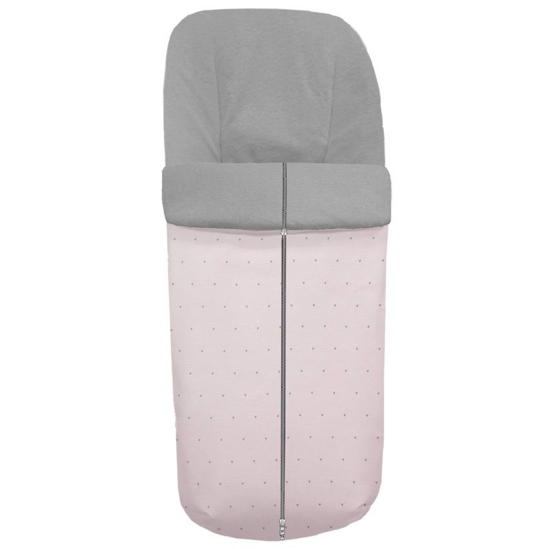 Sacos silla piqué rosa con bordado de topitos gris