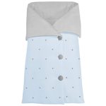 Sacos Cruzados napoles celeste con bordado estrellas, interior en pelo o napoles