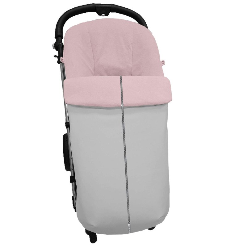 Sacos silla en polipiel lisa gris interior en rosa