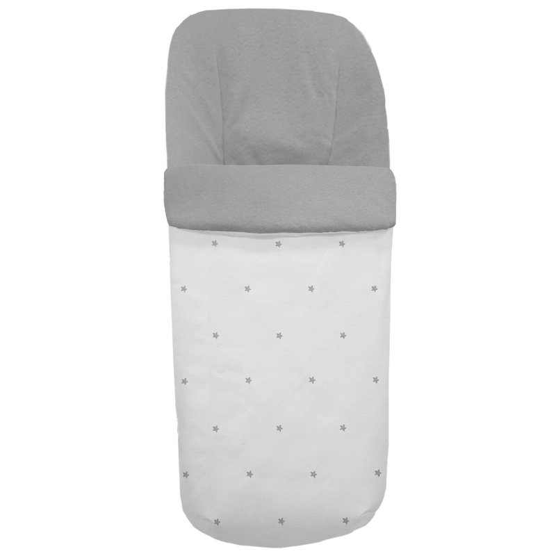 Sacos silla piqué blanco con bordado de estrellas gris