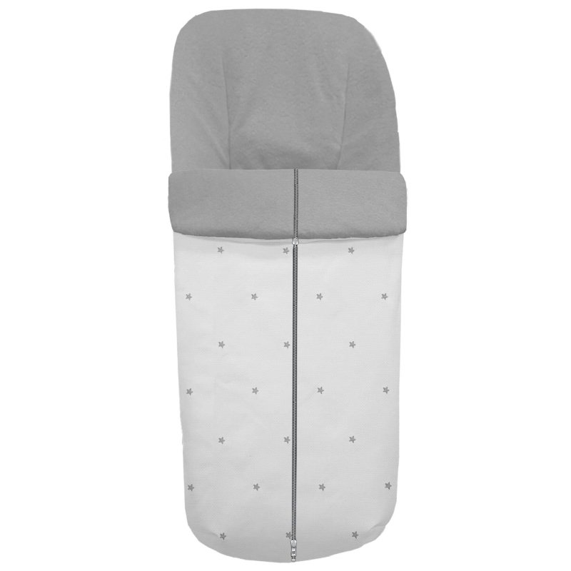 Sacos silla piqué blanco con bordado de estrellas gris
